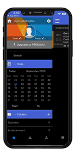 Diaro app screen