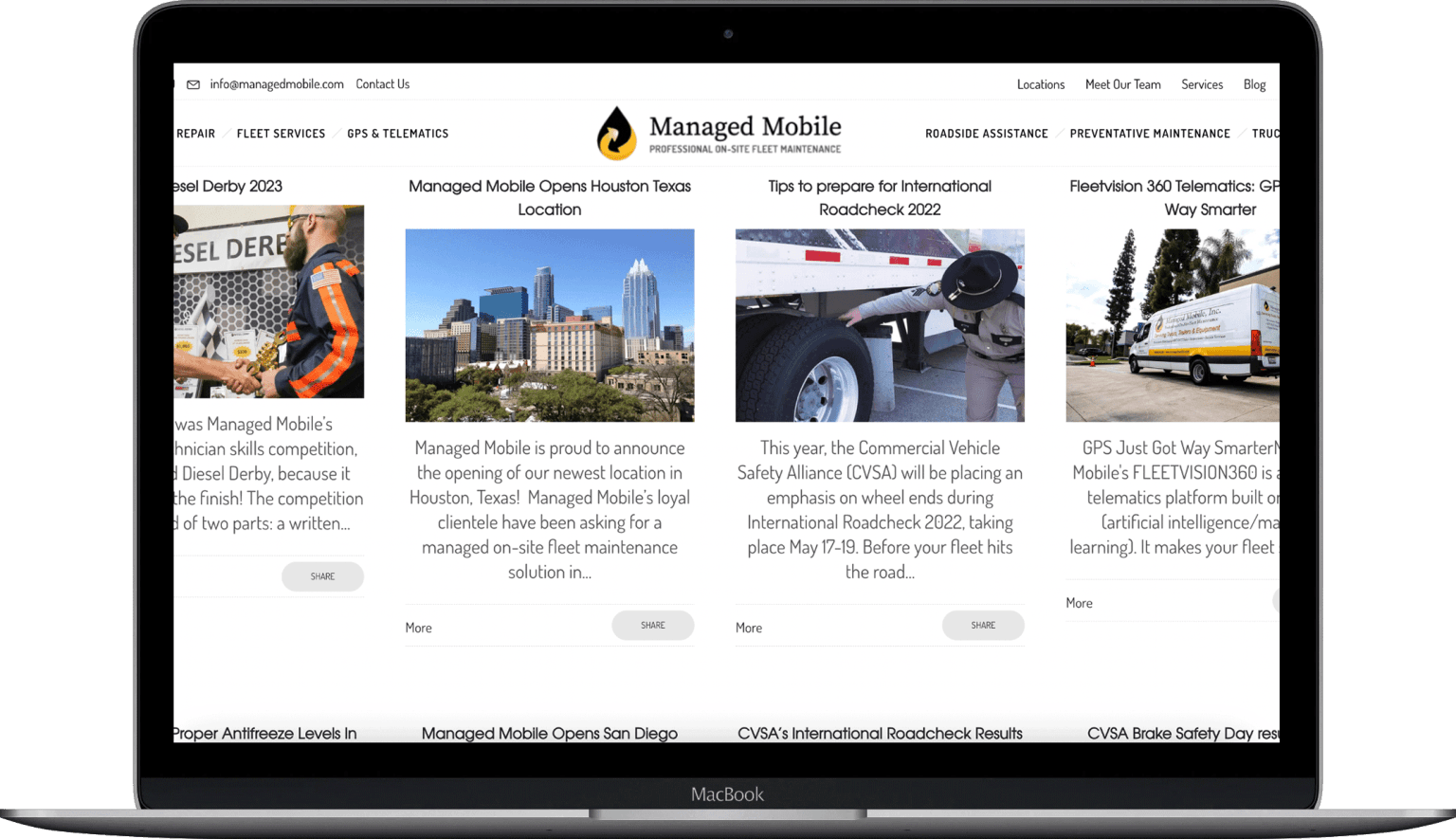 Managed Mobile screen